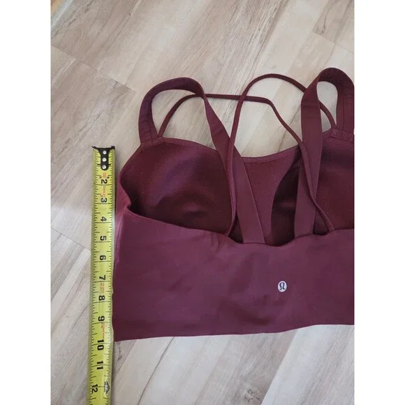 Lululemon Burgundy Sports Bra Strappy Back Formed Cups No Tag XXL ? - Picture 5 of 5